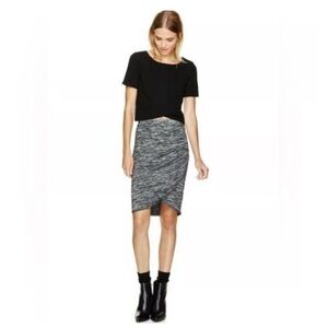 Aritzia - Wilfred Free Dark Grey Ruched Faux Wrap Tyra Skirt